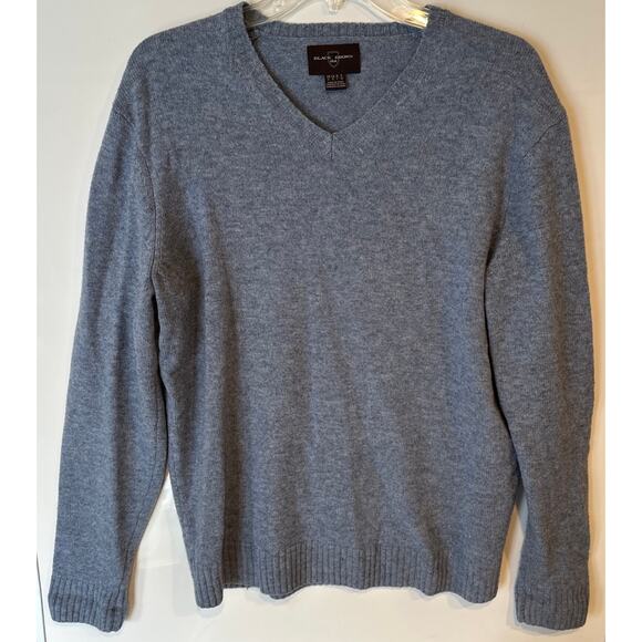 Black Brown 1826 Light Blue V-neck Sweater 100% Lambs Wool Men’s Large - Picture 1 of 7